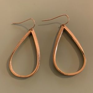 Gold teardrop hoop earrings